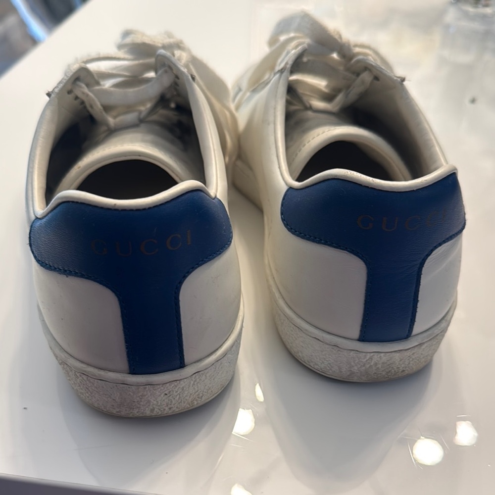 Gucci White and Blue Tennis Sneakers - Picture 4 of 4